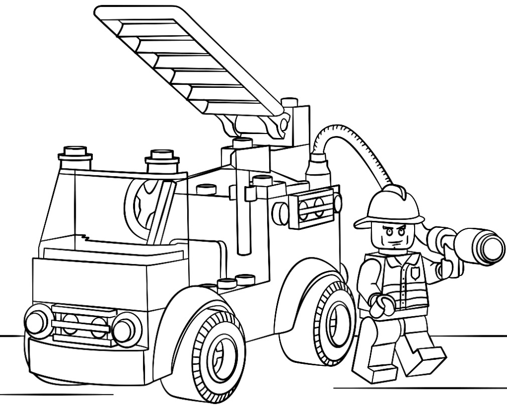 Lego Brandweerauto Kleurplaat