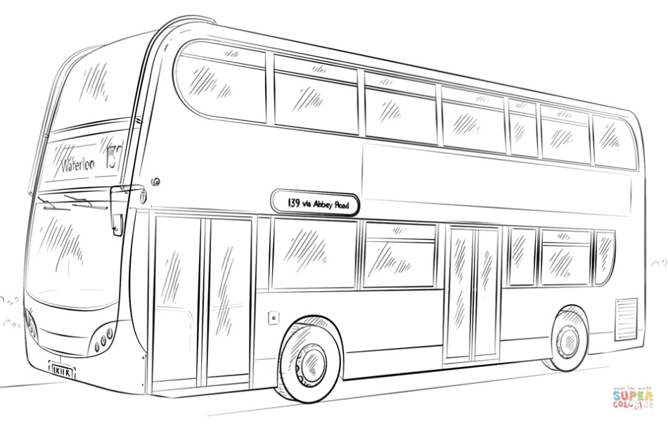 Londense Bus Kleurplaat