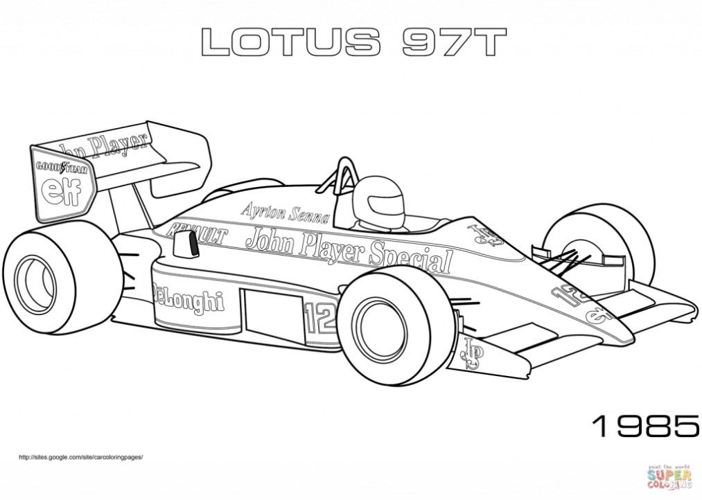 Lotus 2012 E20 formula 1 Auto Kleurplaat