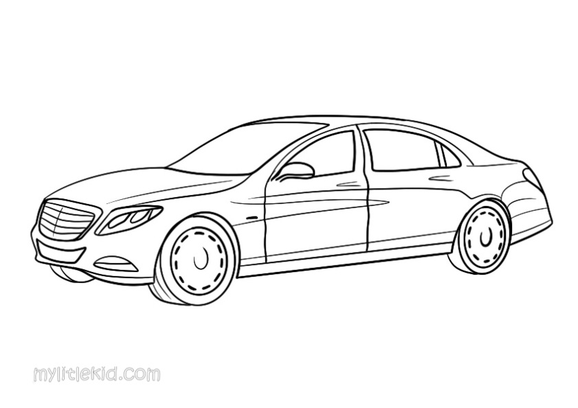 Mercedes E700 Kleurplaat