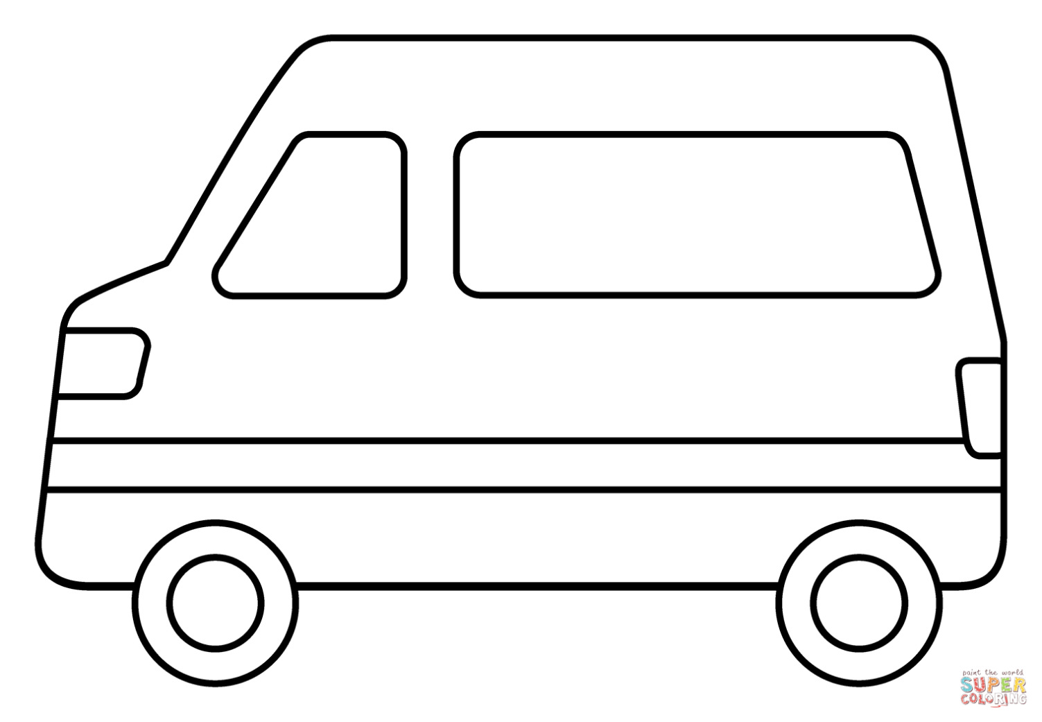 Minibus Emoji Kleurplaat