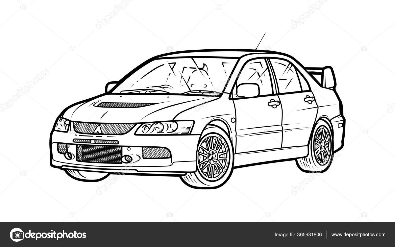 Mitsubishi Lancer Evolution X Kleurplaat