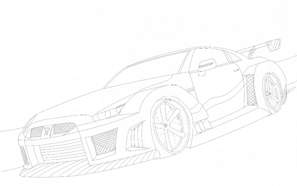 Nissan Gtr Kleurplaat