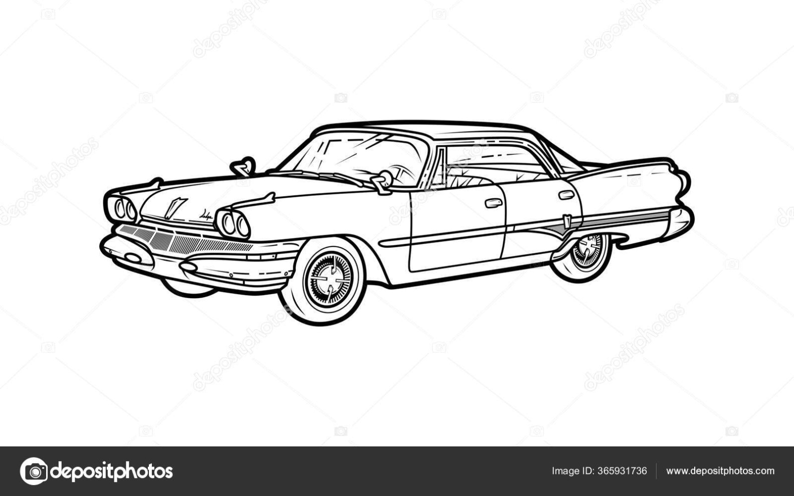 Oldtimer Porsche 356 Cabrio Kleurplaat