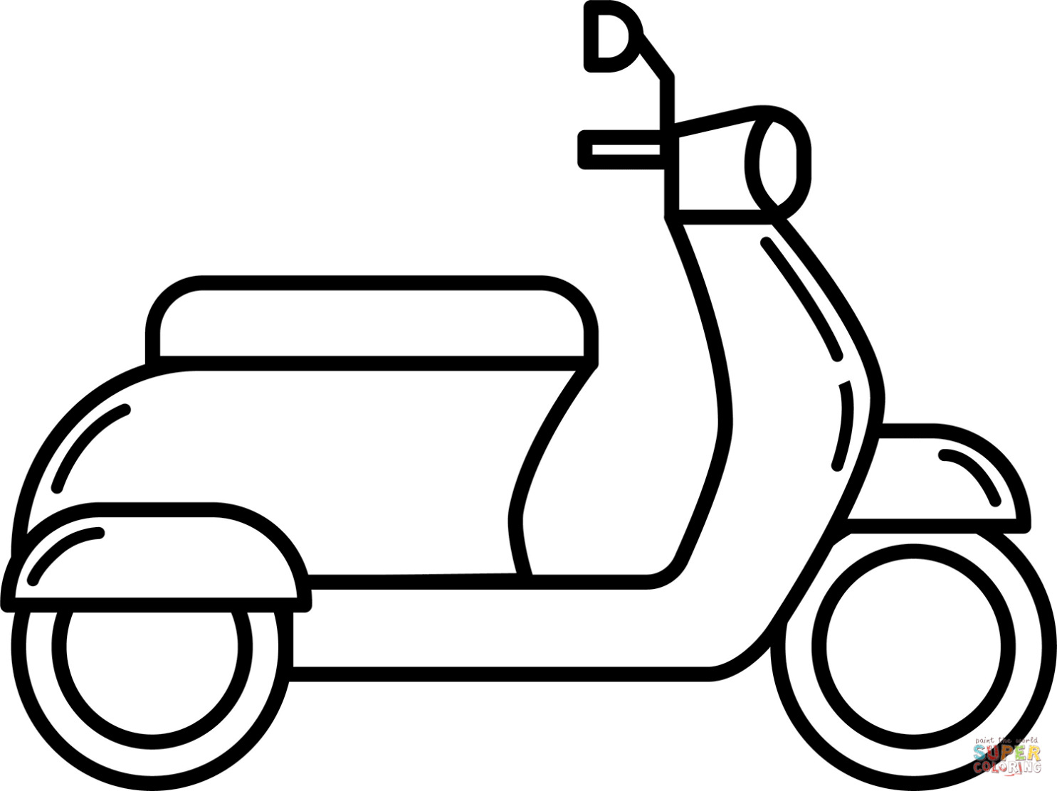 Piaggio Vespa Scooter Kleurplaat