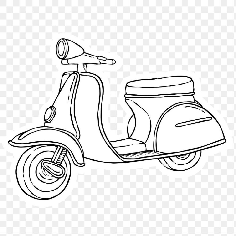 Piaggio Vespa Scooter Kleurplaat