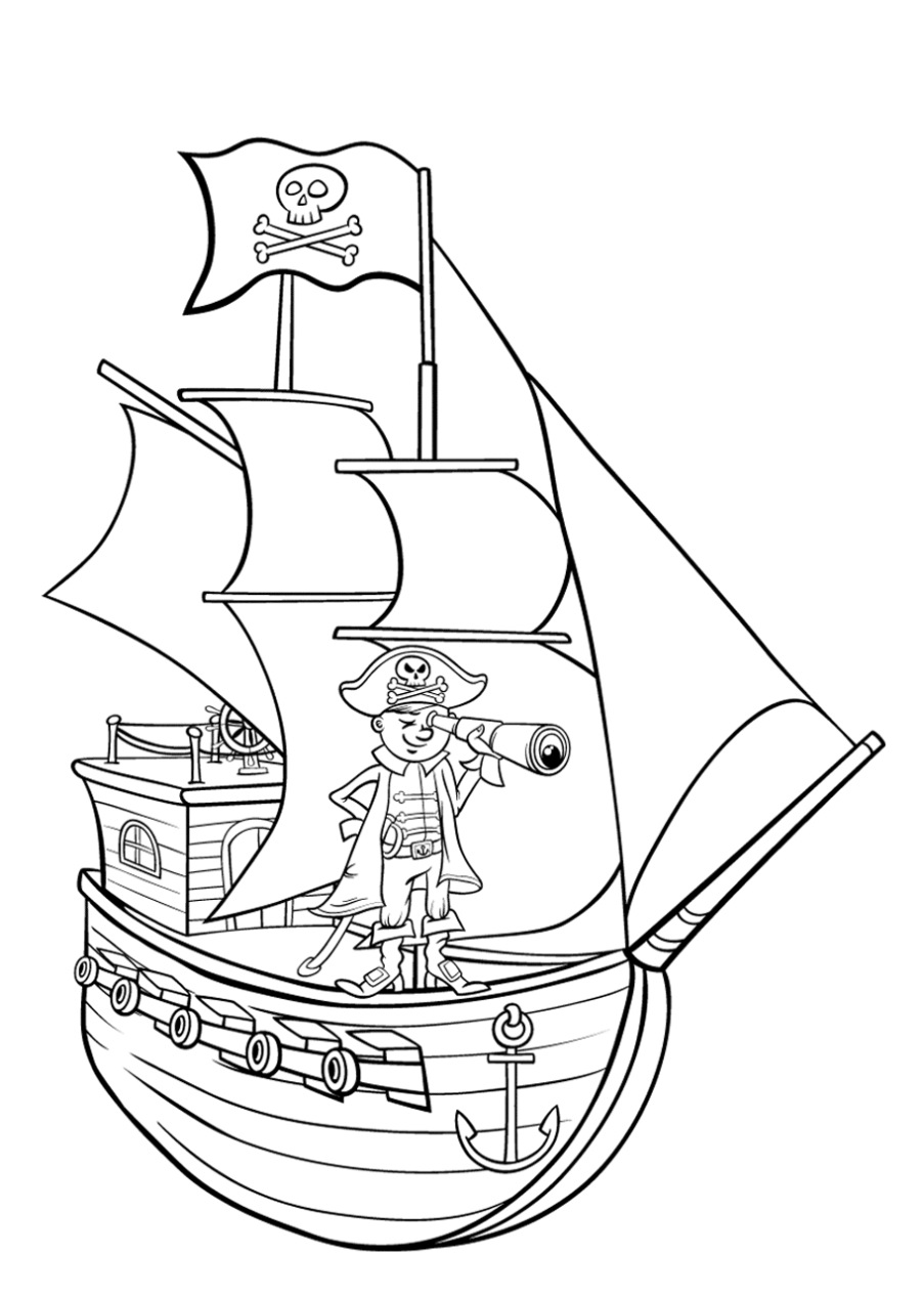 Piratenschip Kleurplaat