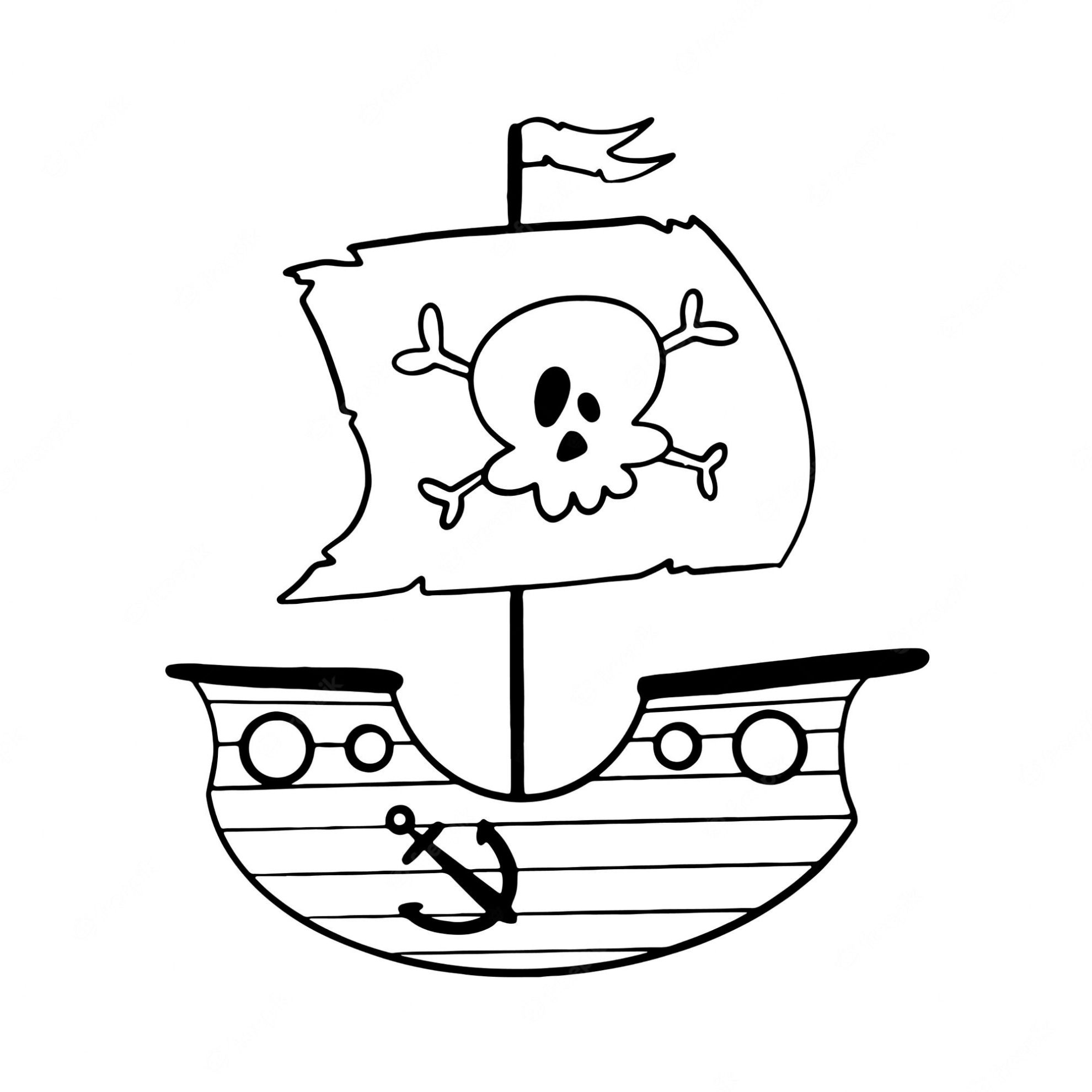 Piratenschip Kleurplaat