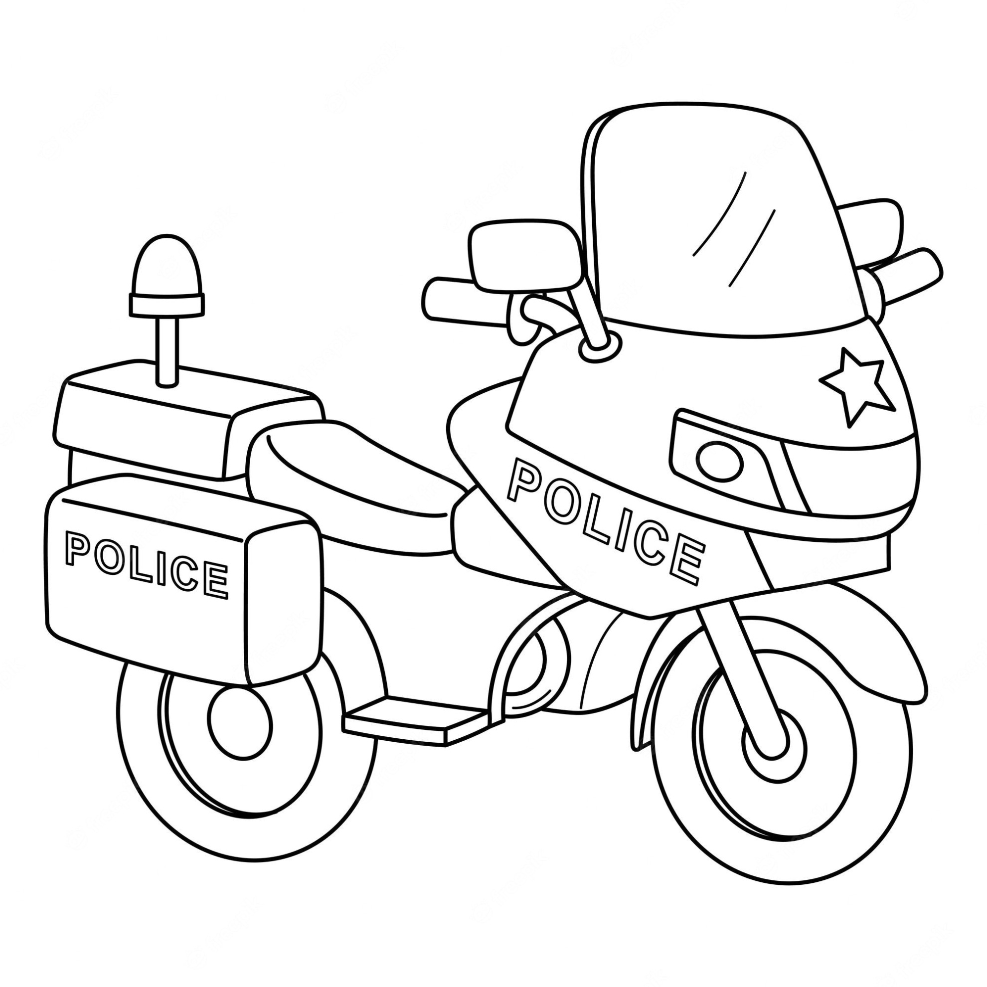 Politie Motorfiets Kleurplaat