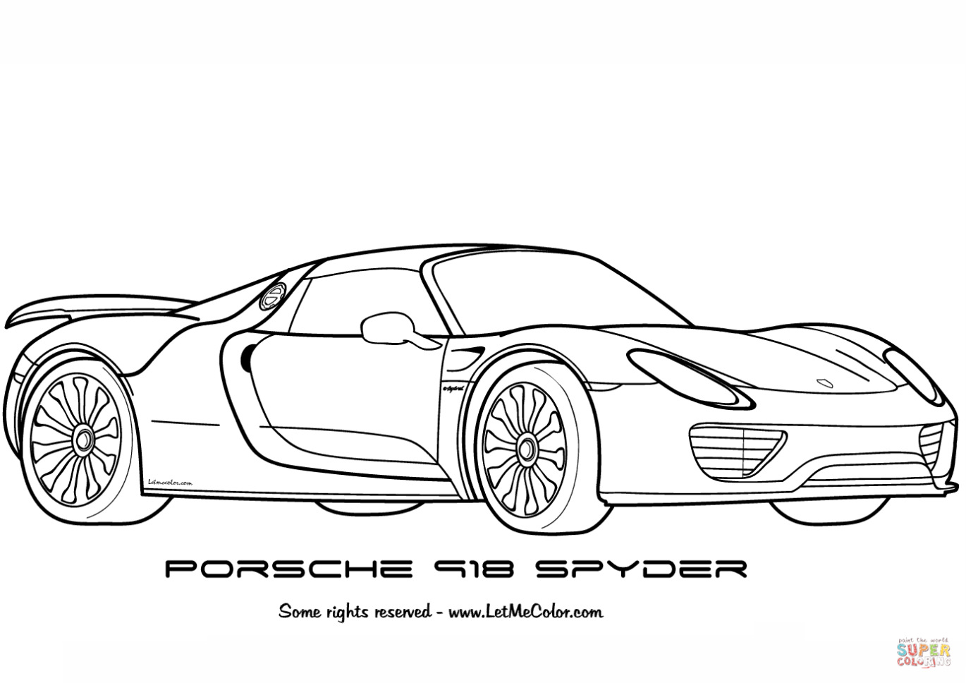 Porsche 918 Spyder Kleurplaat