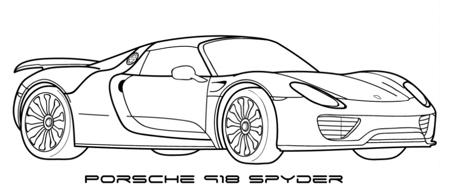 Porsche 918 Spyder Kleurplaat