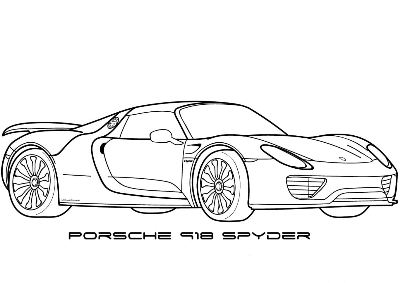 Porsche 918 Spyder Kleurplaat