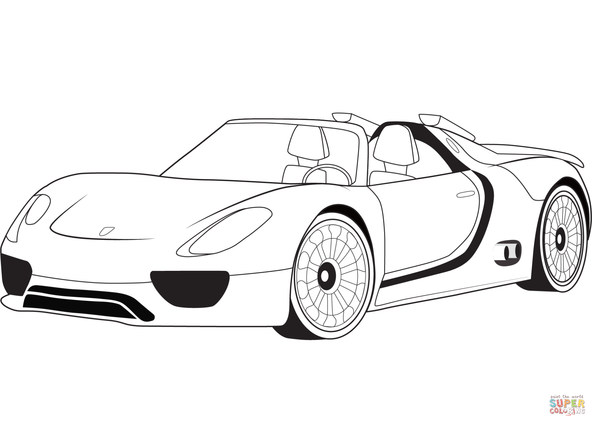 Porsche 918 Spyder Kleurplaat
