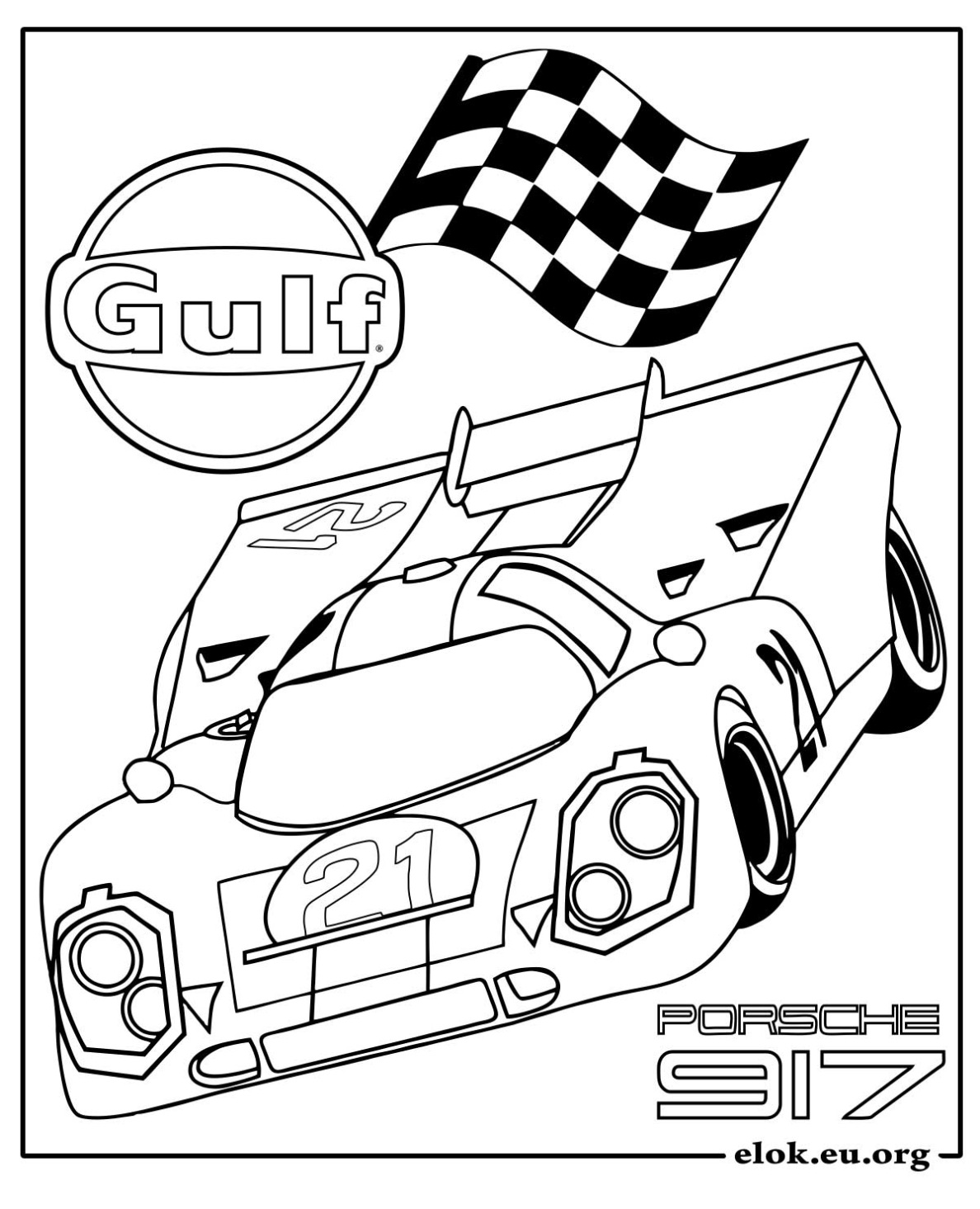 Porsche Gulf Kleurplaat