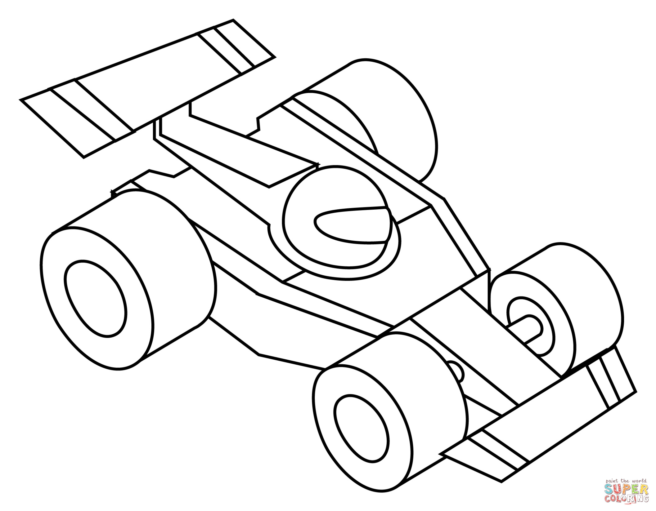 Raceauto-emoji Kleurplaat