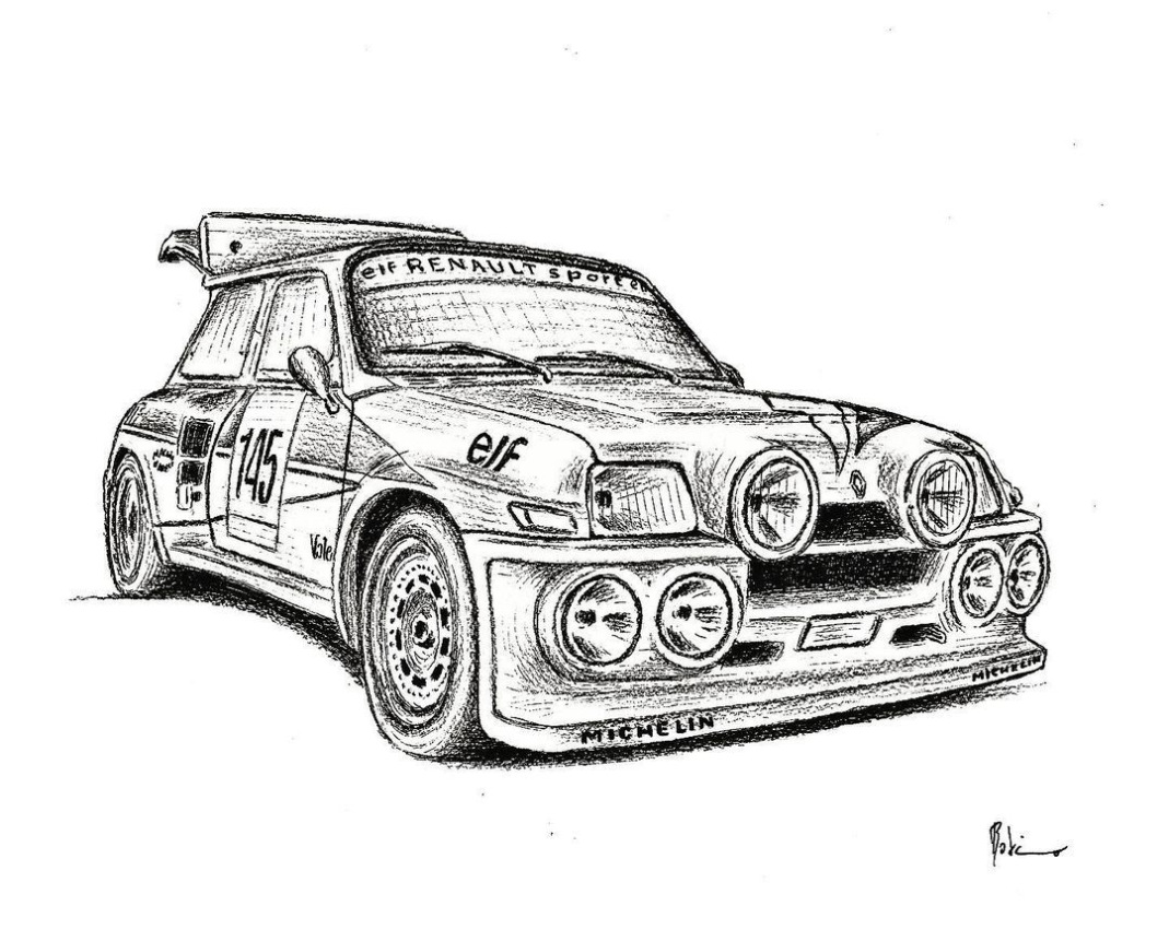 Renault 5 Turbo Kleurplaat