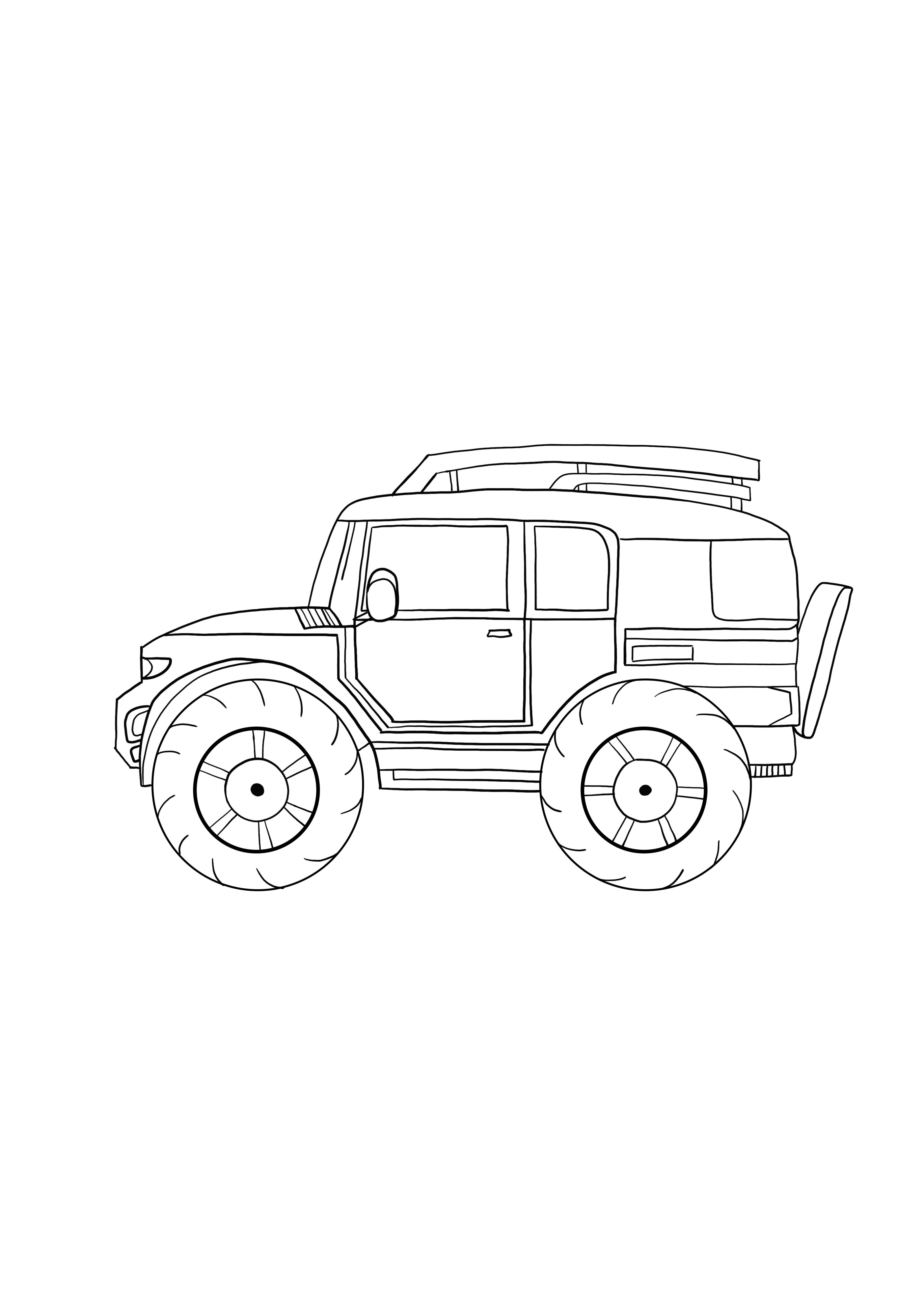 Safari-jeep Kleurplaat