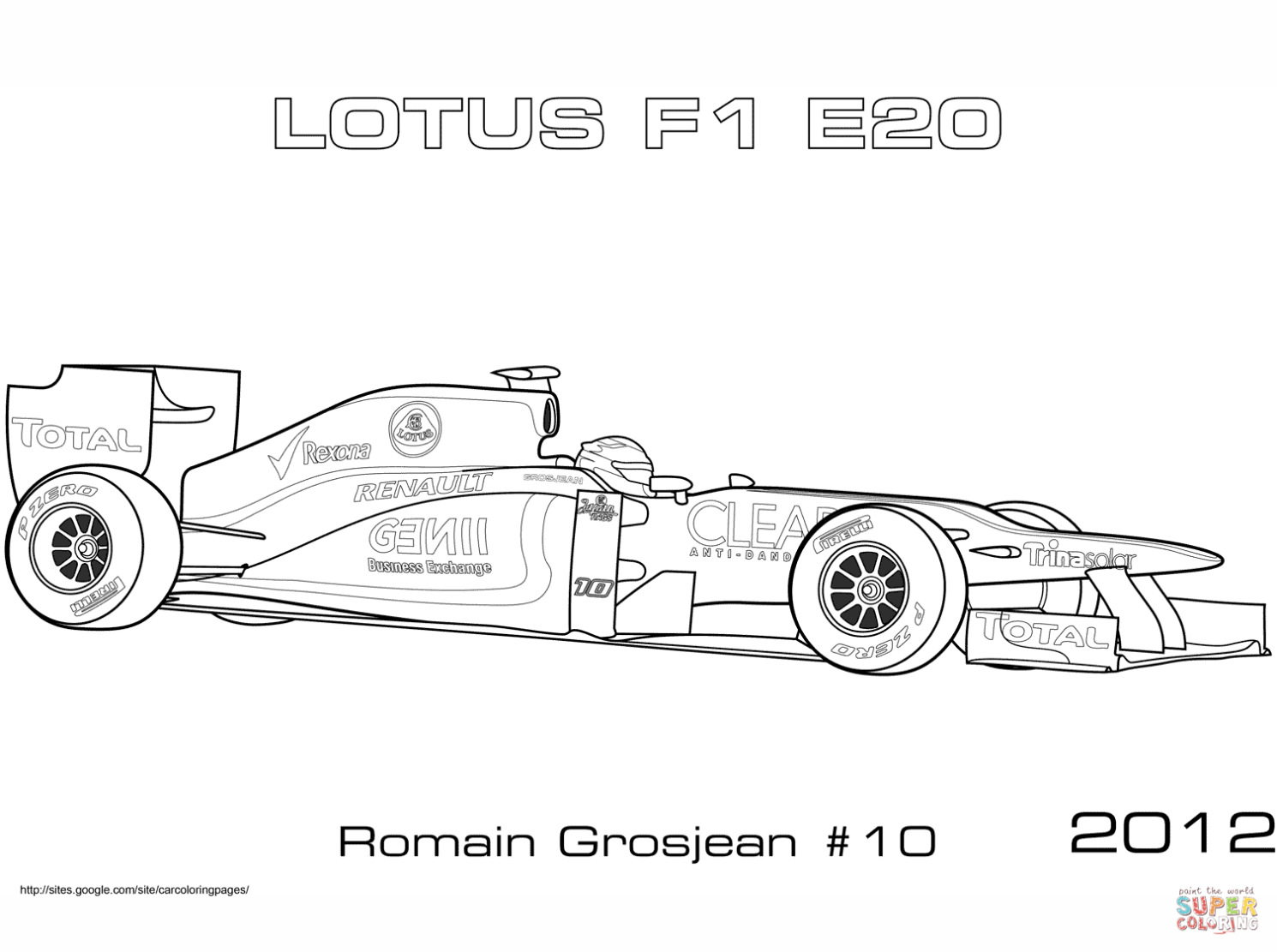 Sauber C30 formula 1 Auto Kleurplaat