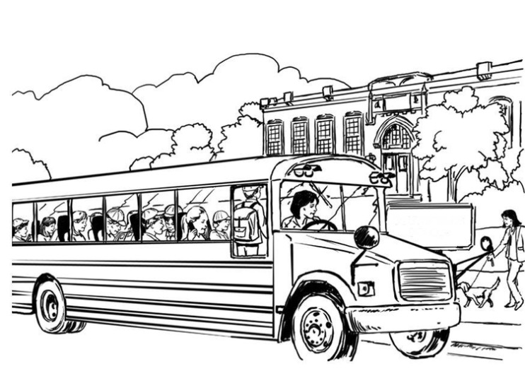 Schoolbus Kleurplaat