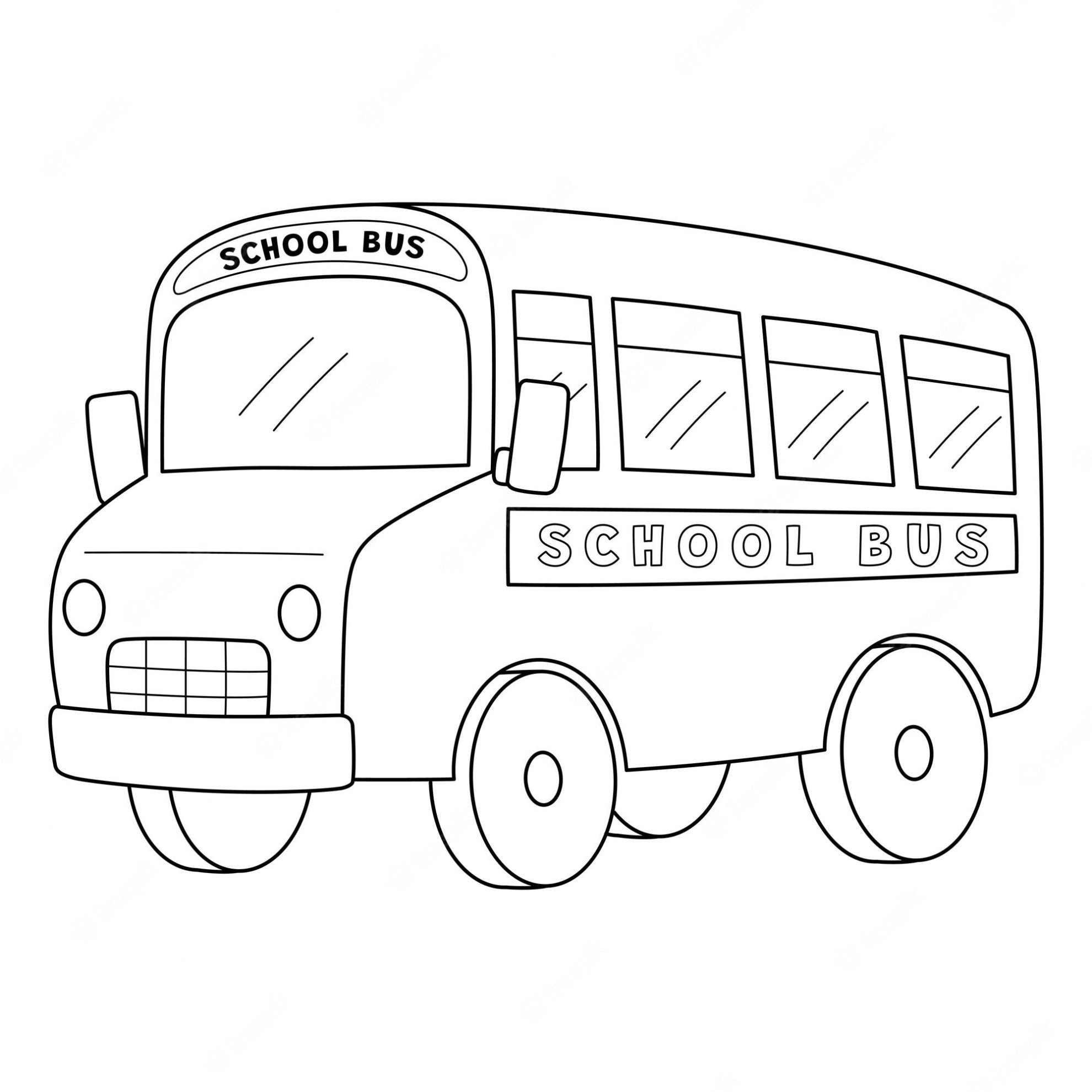 Schoolbus Kleurplaat