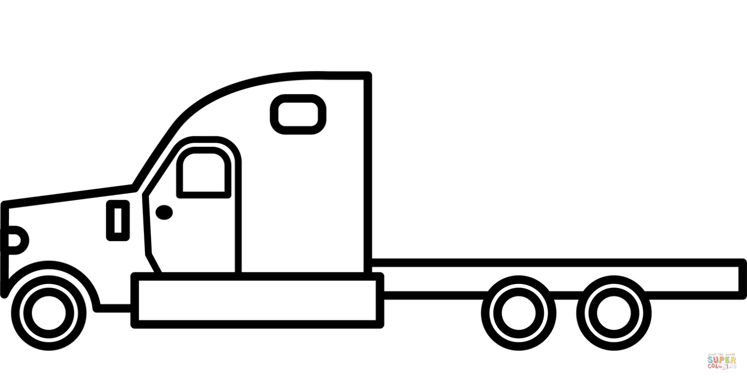 Semi Vrachtwagen Kleurplaat