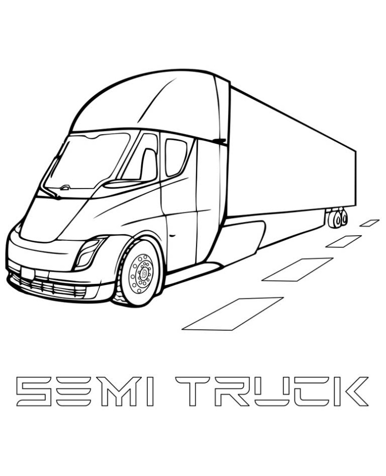 Semi Vrachtwagen Kleurplaat