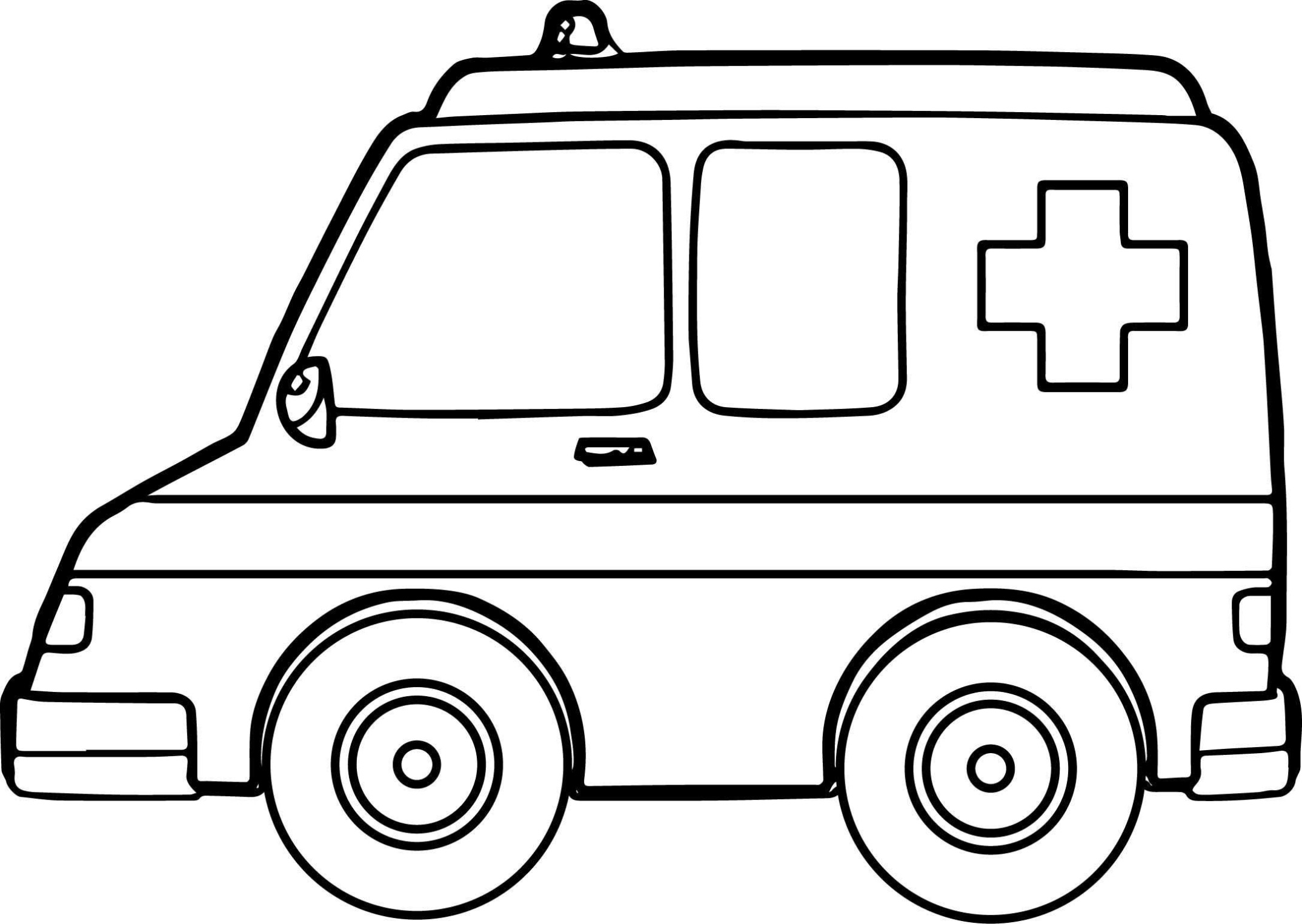 Simpele Ambulance Kleurplaat