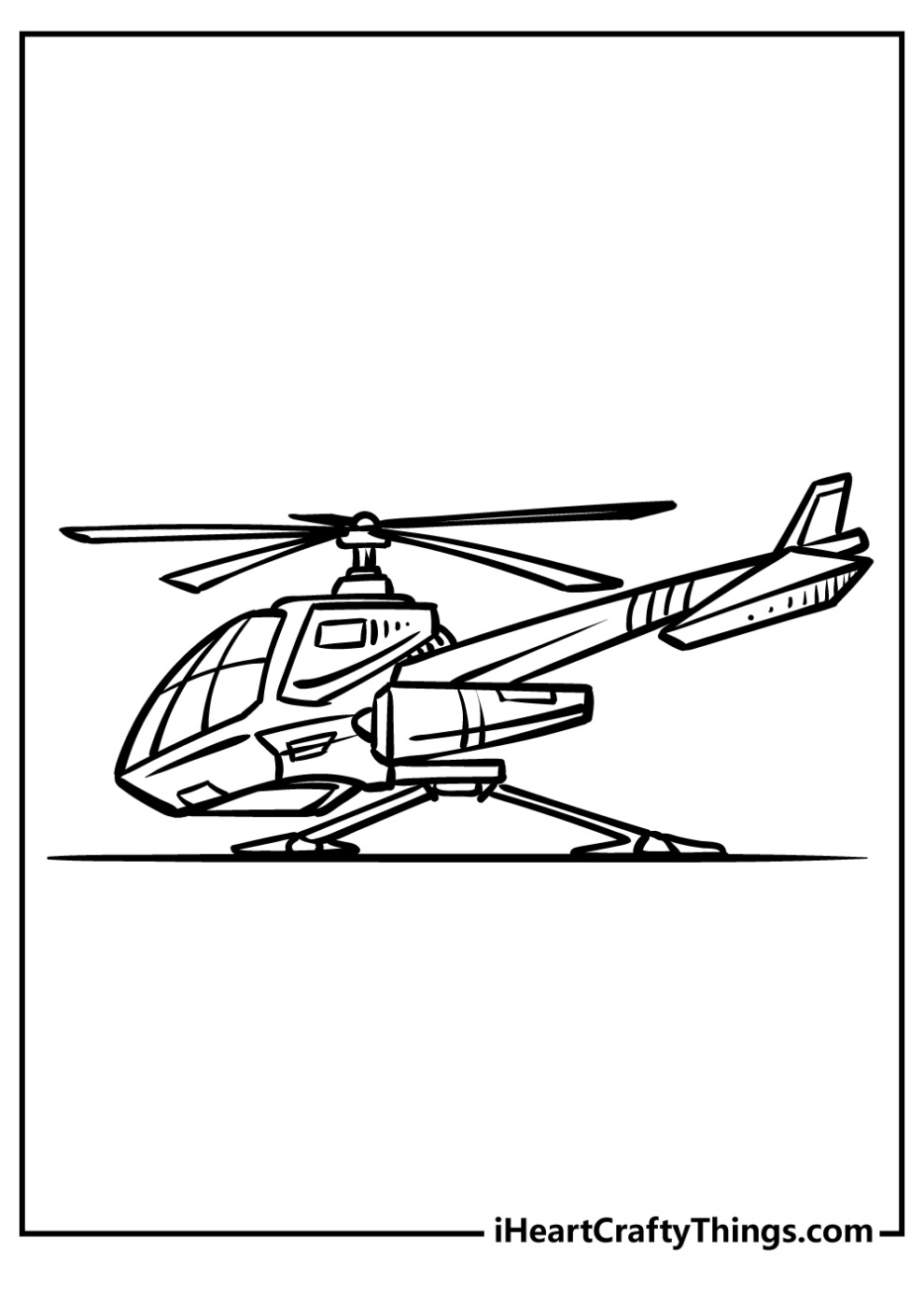 Simpele Helikopter Kleurplaat
