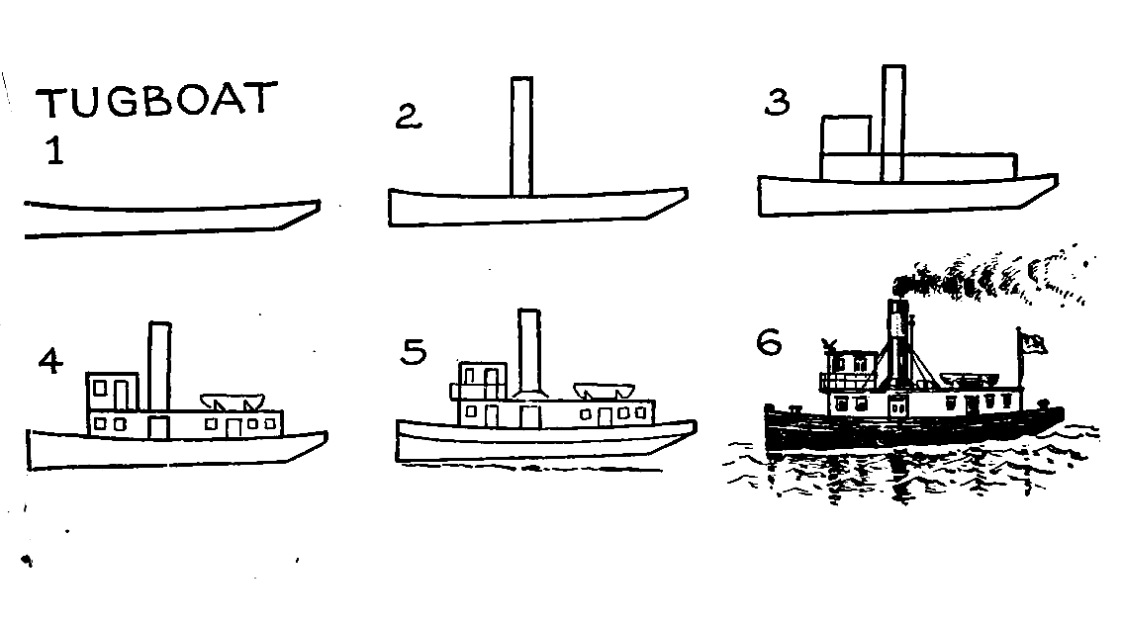 Sleepboot Kleurplaat