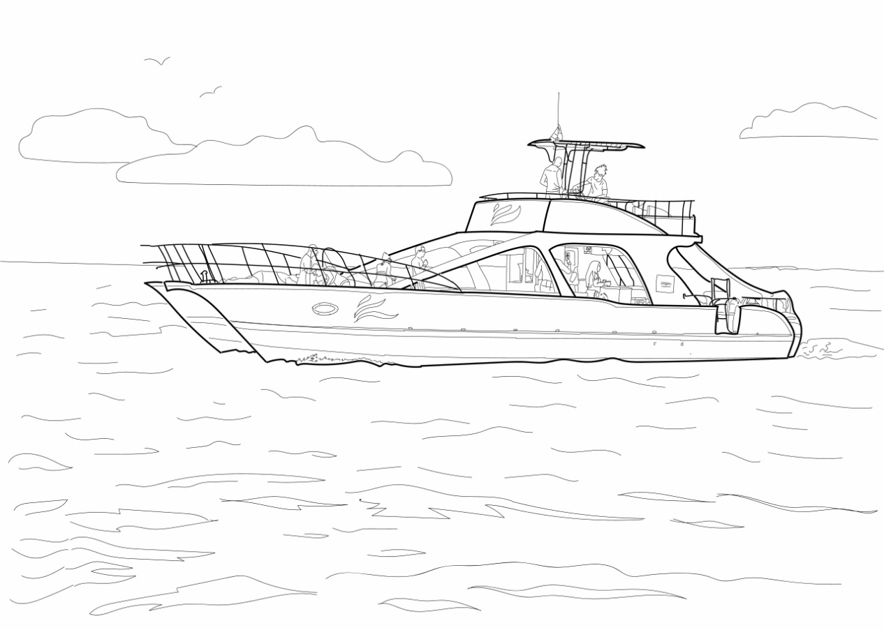 Speedboot Kleurplaat