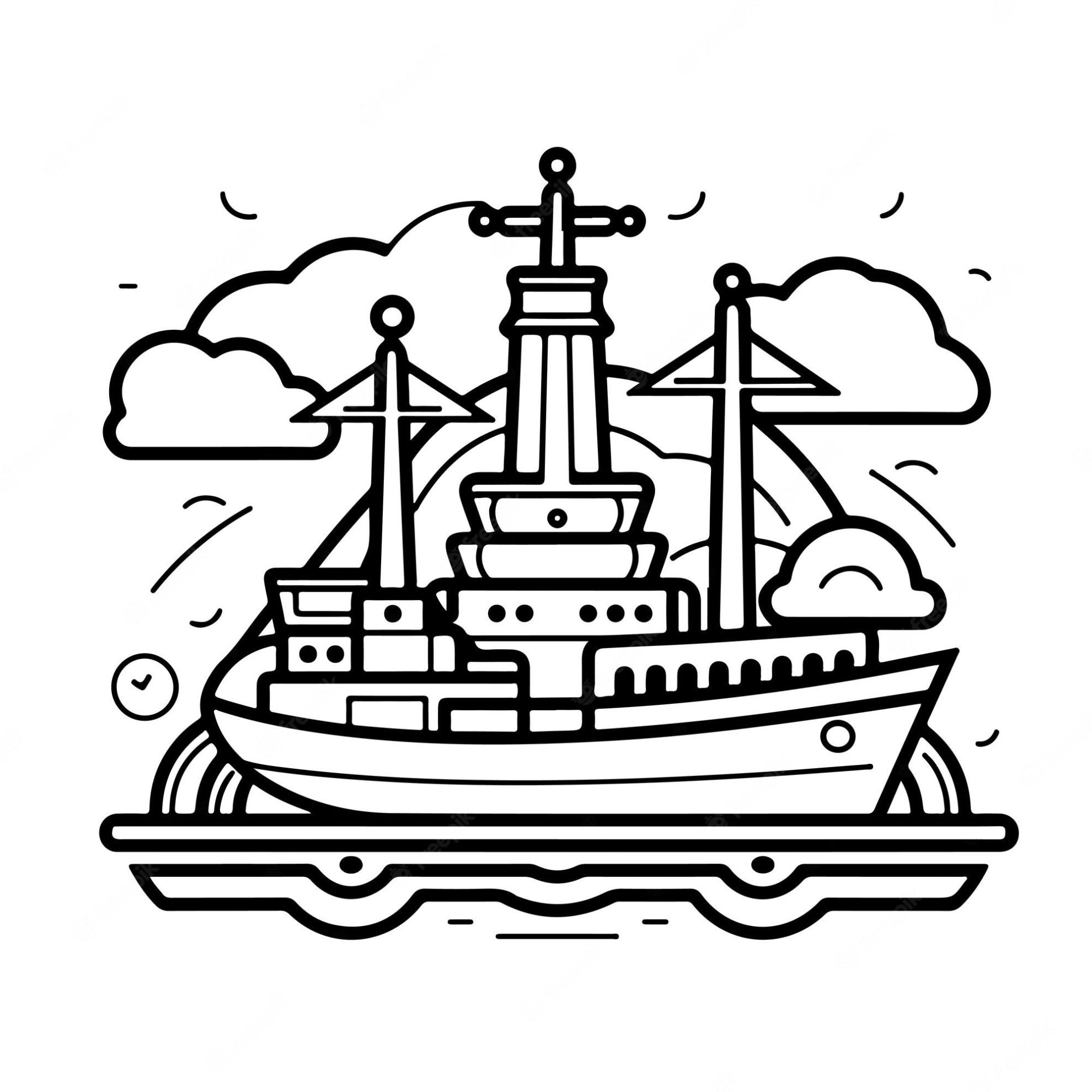 Stoomboot Op Zee Kleurplaat