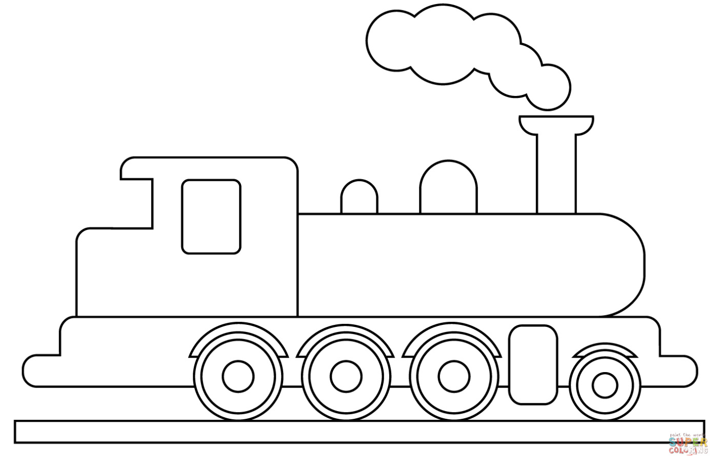 Stoomlocomotief Met Wagon Kleurplaat