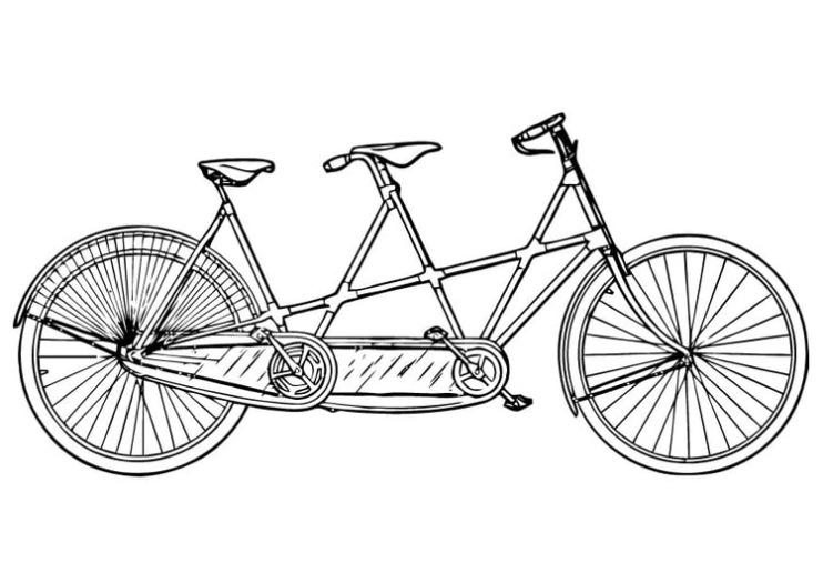 Tandem Fiets Kleurplaat