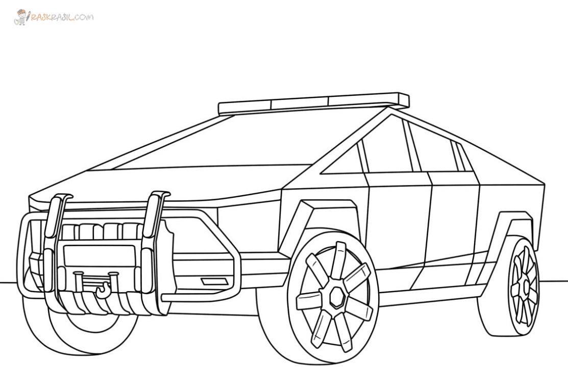 Tesla Cybertruck Kleurplaat