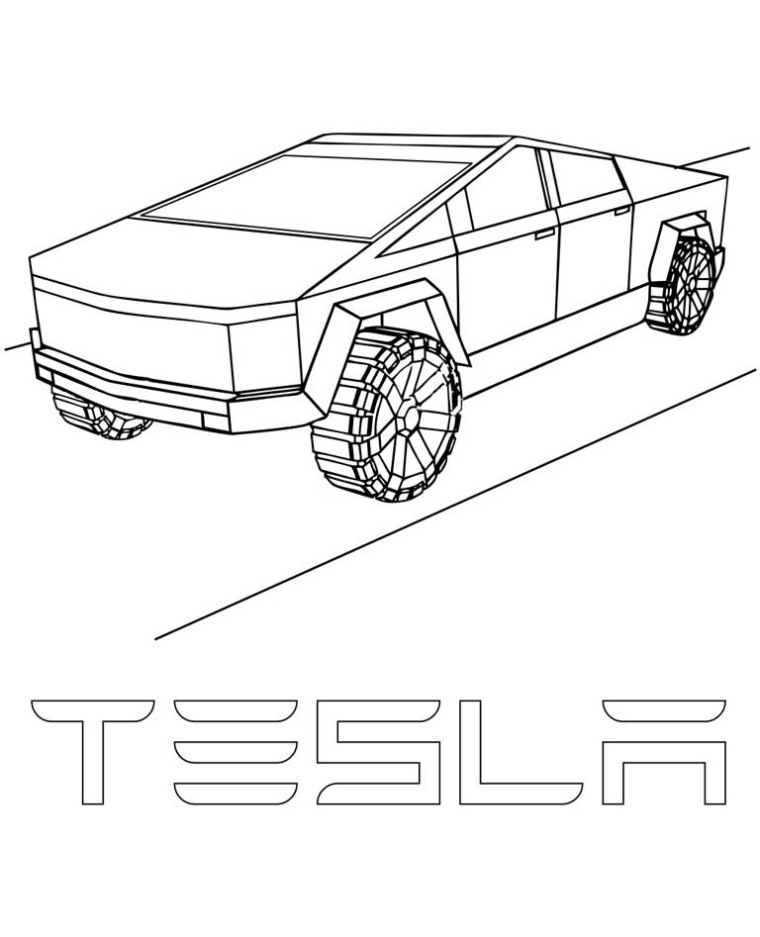 Tesla Cybertruck Kleurplaat