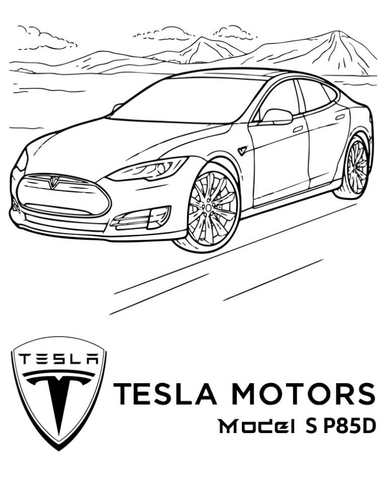 Tesla Model 3 Kleurplaat