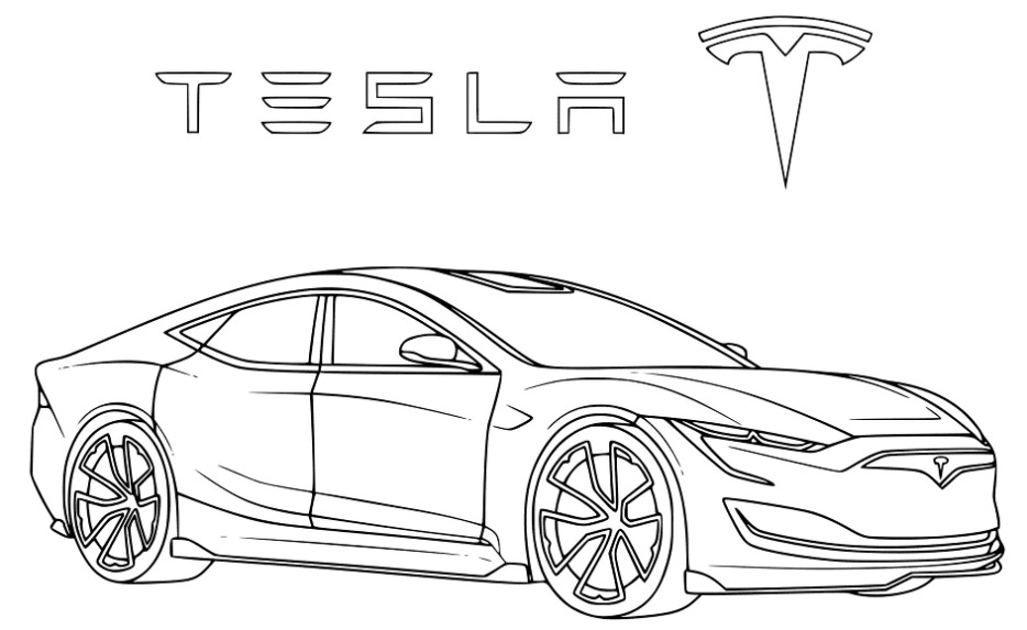 Tesla Model 3 Kleurplaat