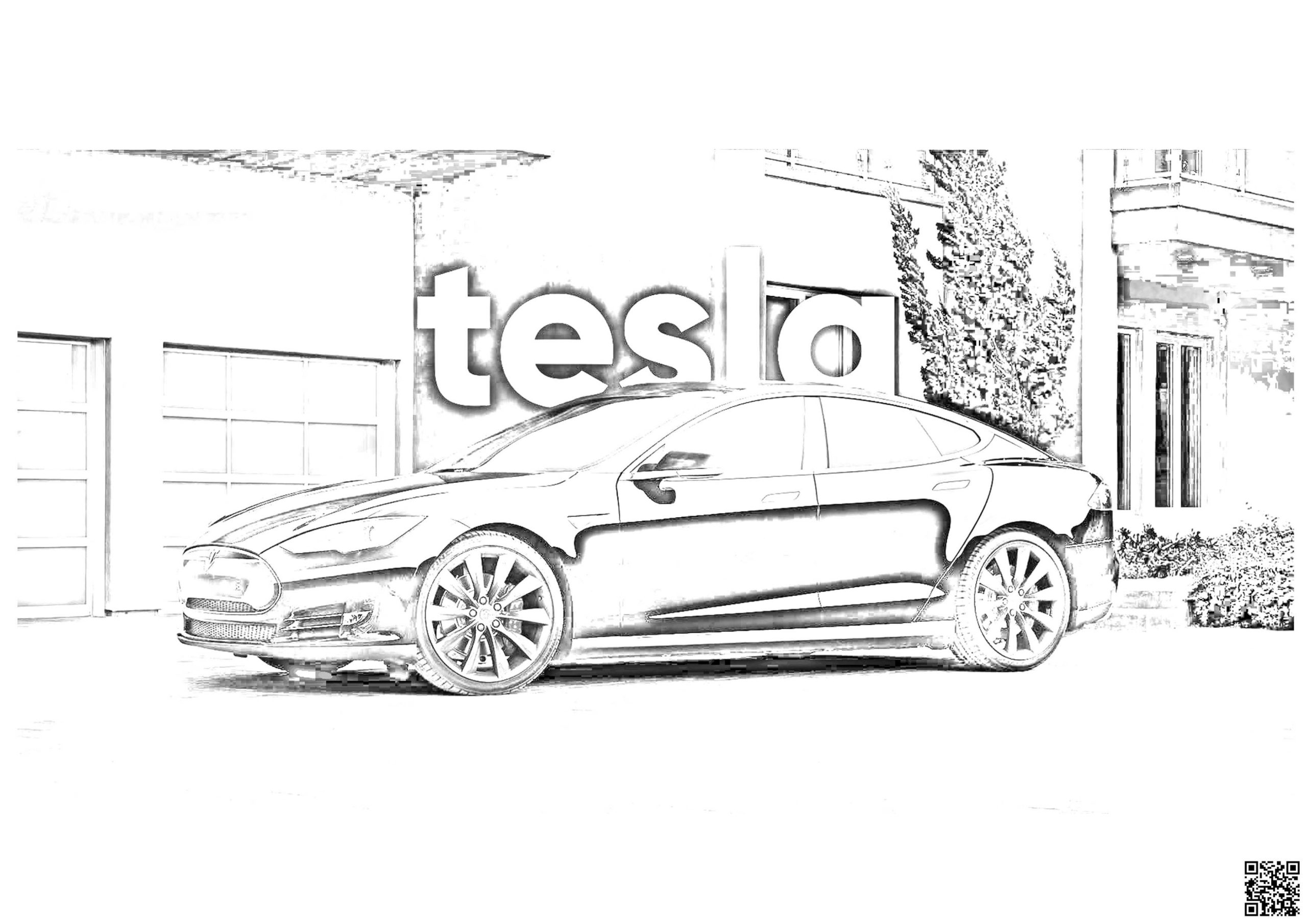 Tesla Model S Kleurplaat
