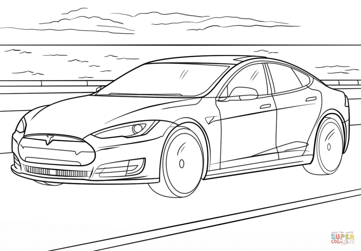 Tesla Model S Kleurplaat