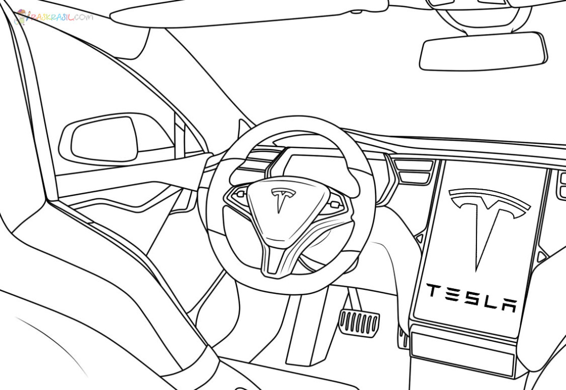 Tesla Roadster Kleurplaat