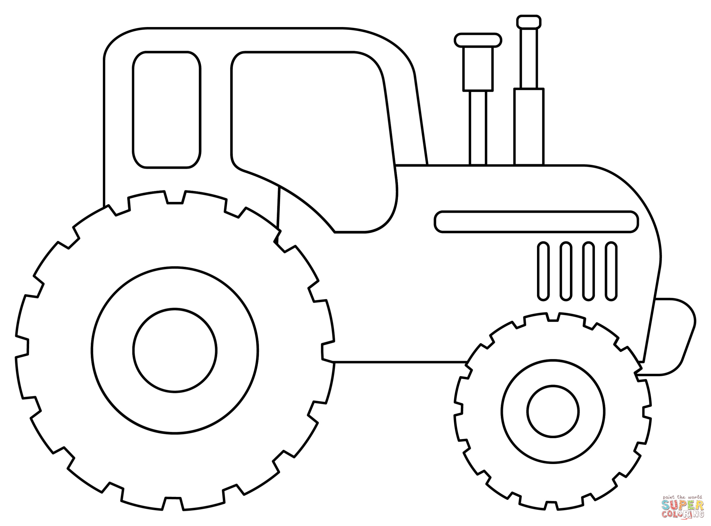 Tractor-emoji Kleurplaat