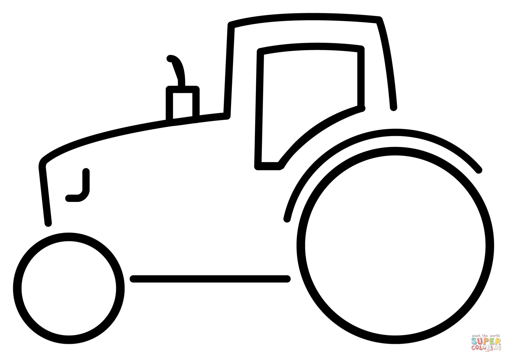 Tractor-emoji Kleurplaat