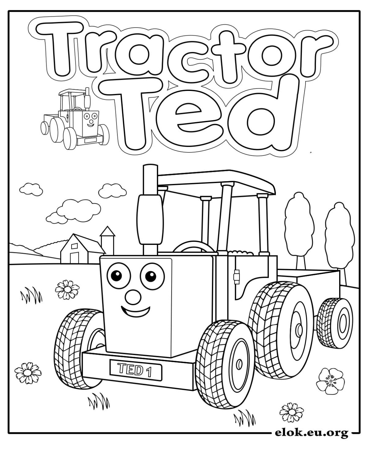 Tractor Ted Kleurplaat