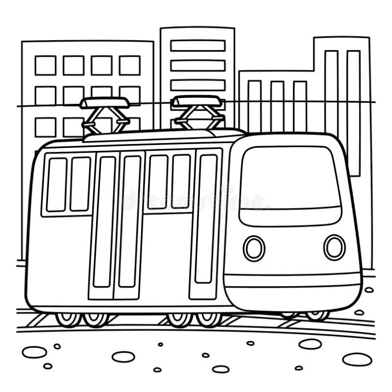 Trolley Tram Kleurplaat