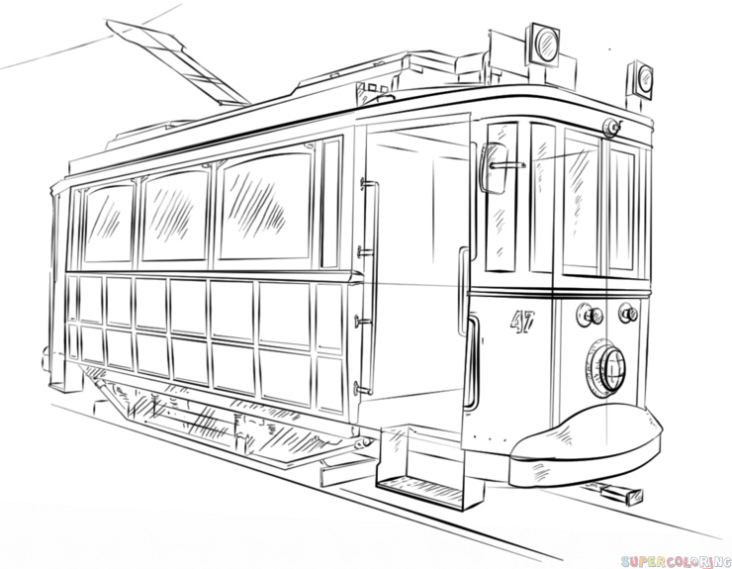 Trolley Tram Kleurplaat
