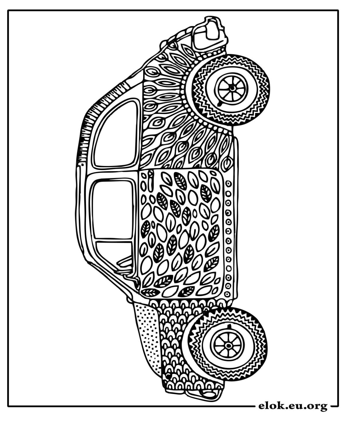 Verdrietige Auto Kleurplaat