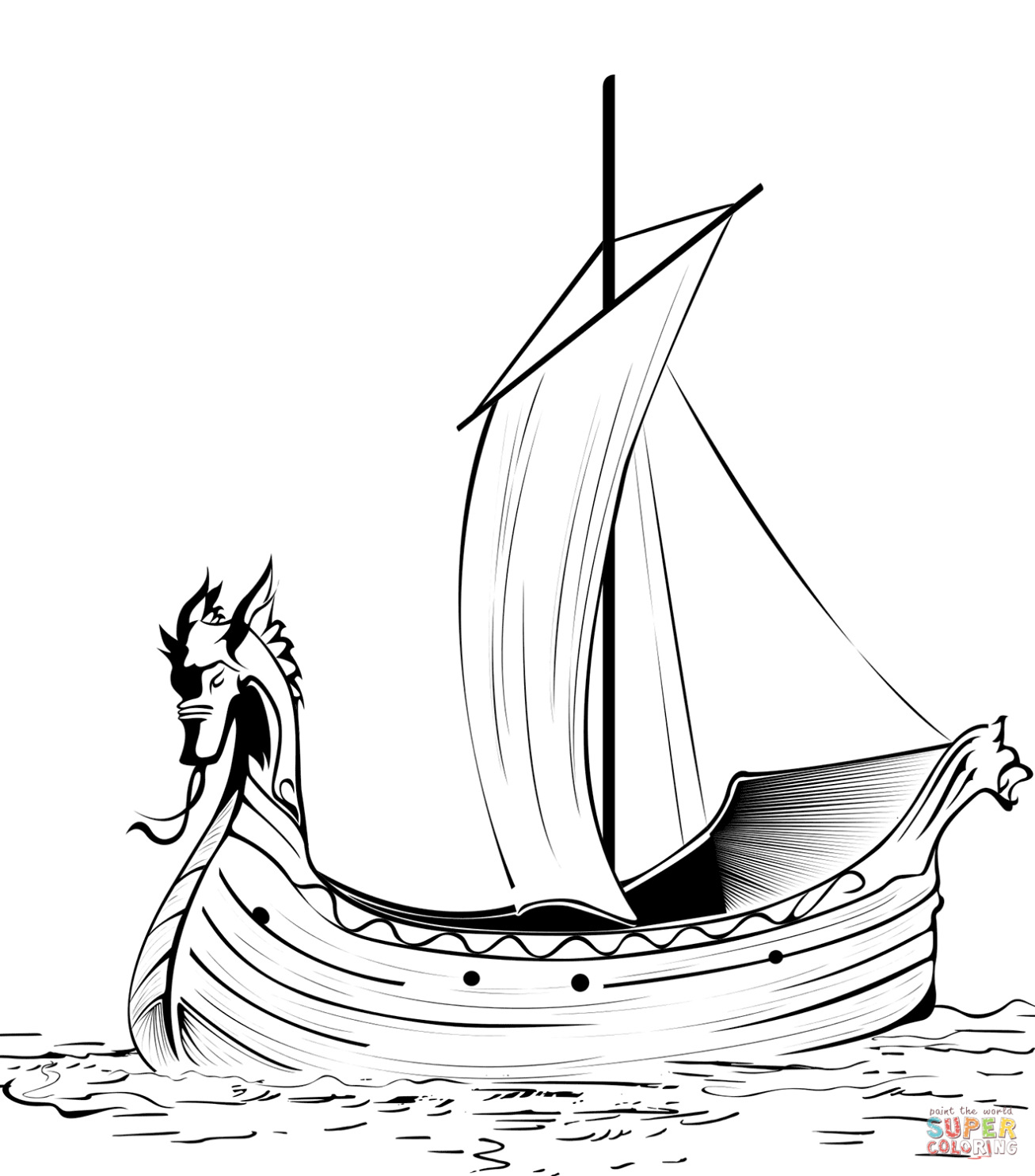 Vikingboot Kleurplaat