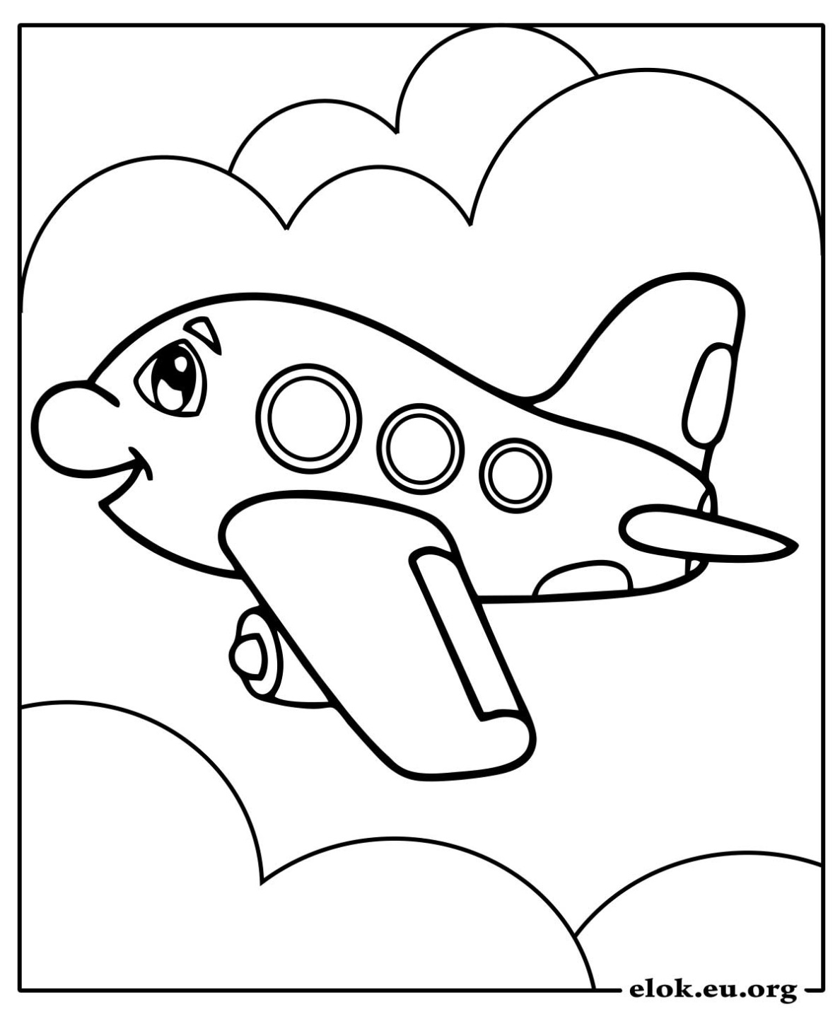 Vliegtuig In De Wolken Kleurplaat