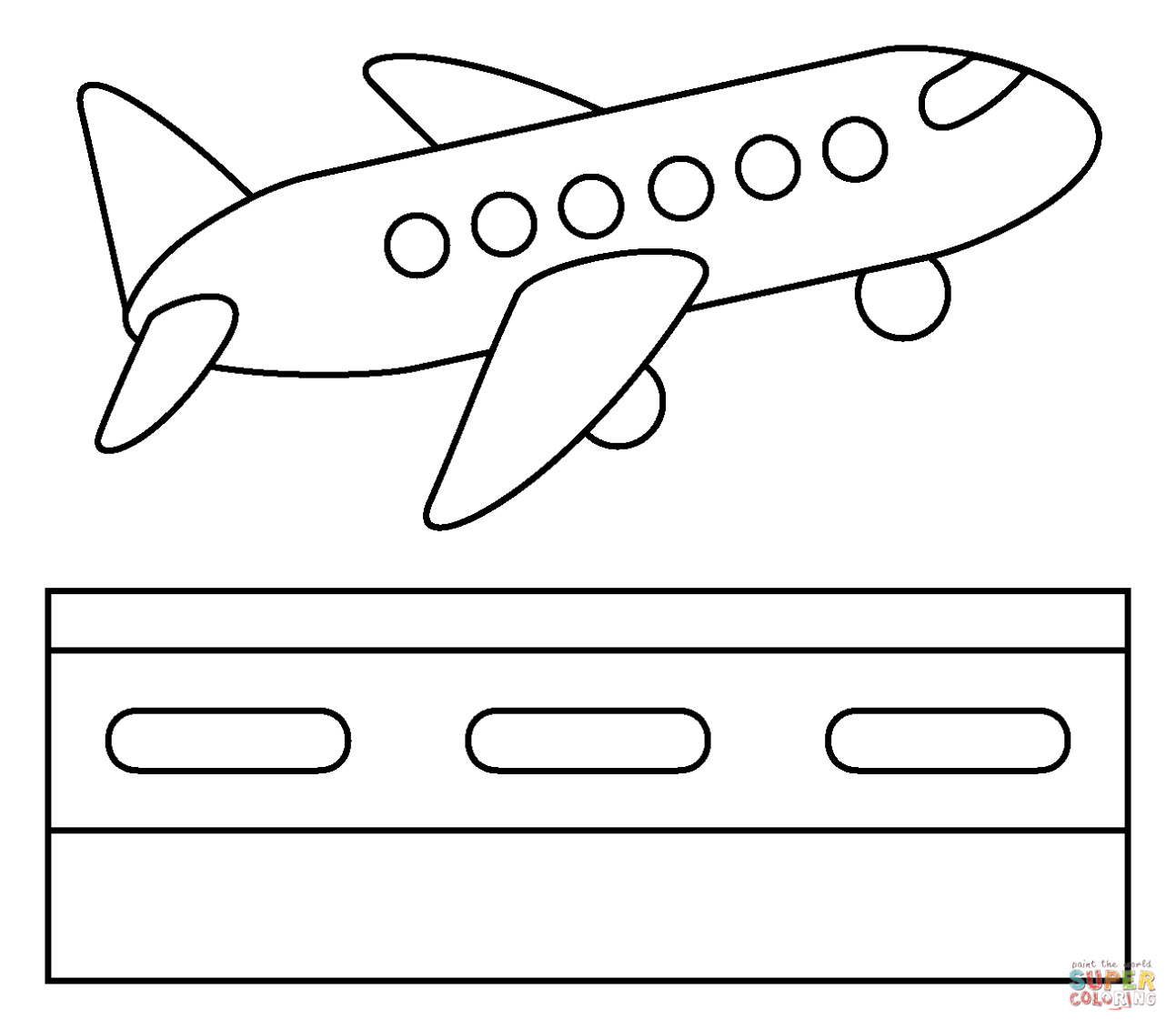 Vliegtuig Vertrek Emoji Kleurplaat