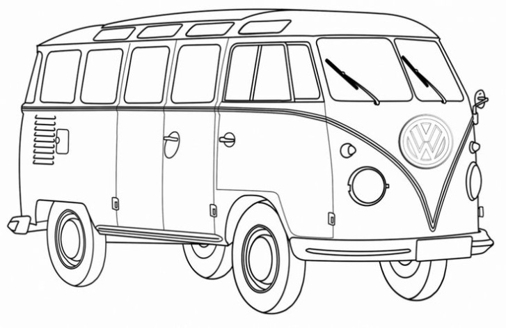 Volkswagen Busje Kleurplaat